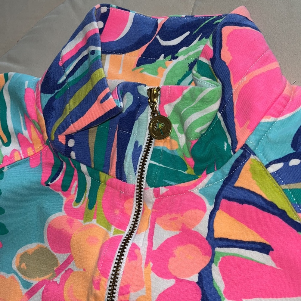 lilly pulitzer top skipper popover UPF pink blue